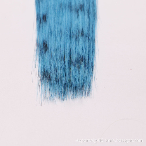 Colorful Stripes Bonded Hair Extension Women Long Straight Synthetic Hair Animal hair